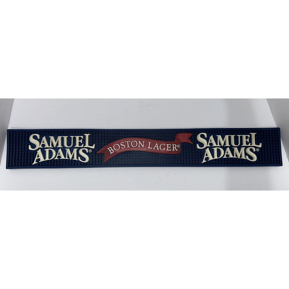 Samuel Adams Rubber Bar Spill Mat Beer Tap Drain Coaster Mancave 24" x 3.5"‎ EUC